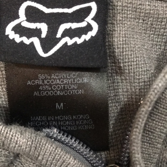 Fox Racing Gray Embroidered Insignia Kangaroo Pocket Hooded Sweater size M - Picture 7 of 9